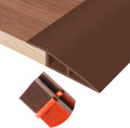 Floor Transition Strip Self Adhesive Vinyl Door Threshold for Doorways Carpet Edging Trim Overlap Edge Reducer for Laminate Floor, Carpet, Tile (Brown, 2/5" to 3/5", 10Ft)