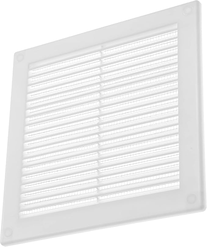 Vent Systems 6" x 6" Inch (Opening Dimensions) - Pack of 2 - Plastic White Soffit Vent Cover - Flat Square Air Vent Grille - Air Vent Deflector - HVAC 8" x 8" Inch (Overall Dimensions)
