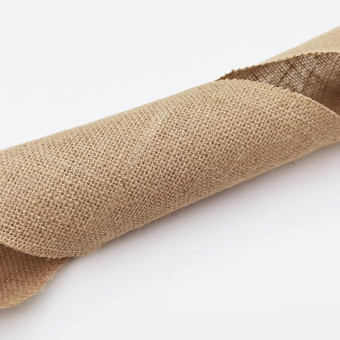 INSPIRELLE 6" Natural Burlap Fabric Roll 10 Yards Jute Ribbon for Gift Wrapping Craft Projects Wedding Decoration Home Decoration 15CM