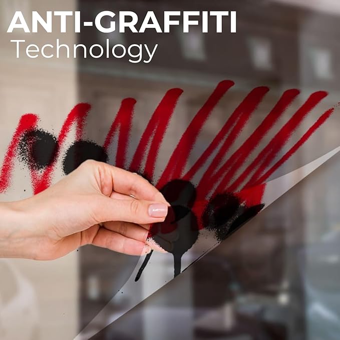 UV 99% VLT 5% Security and Safety 4 Mil Color Window Film Shatterproof Anti Shatter Tempered Glass Film for Home and Office Windows (VLT 5%, 24 in x 10 FT)