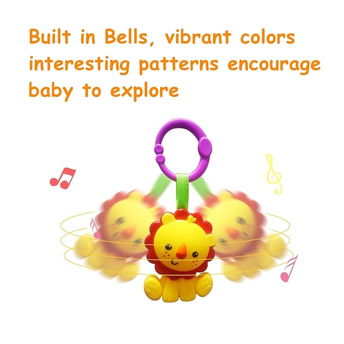 Baby Toys, Cartoon Animal Hanging Rattle Toys, Handbells Baby Rattles, Baby Bed Crib Car Seat Travel Stroller Toys for Infant, Best Birthday Gift for Newborn, 4 Pack