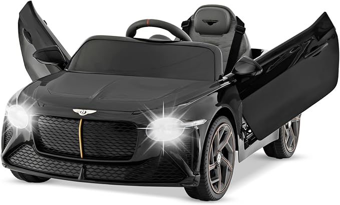 Costzon Ride on Car, 12V Licensed Bentley Bacalar Battery Powered Kids' Electric Vehicles w/Remote Control, Scissor Doors, Wireless Connection, Lights/Sound Effects, Kids Car Toys for Toddlers(Black)