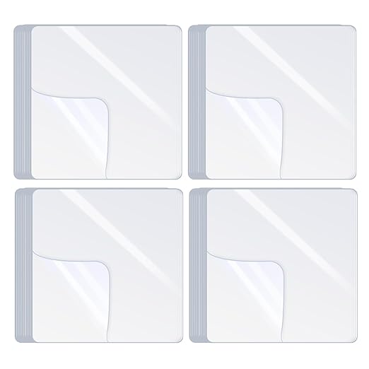 80PCS Premium Double Sided Mounting Squares Clear Tape,Heavy Duty Adhesive Pads for Pictures,Poster Hanging Strips - Strong Sticky Tack,Waterproof Adhesive for Shower,Wall Patch,Sticky Pads