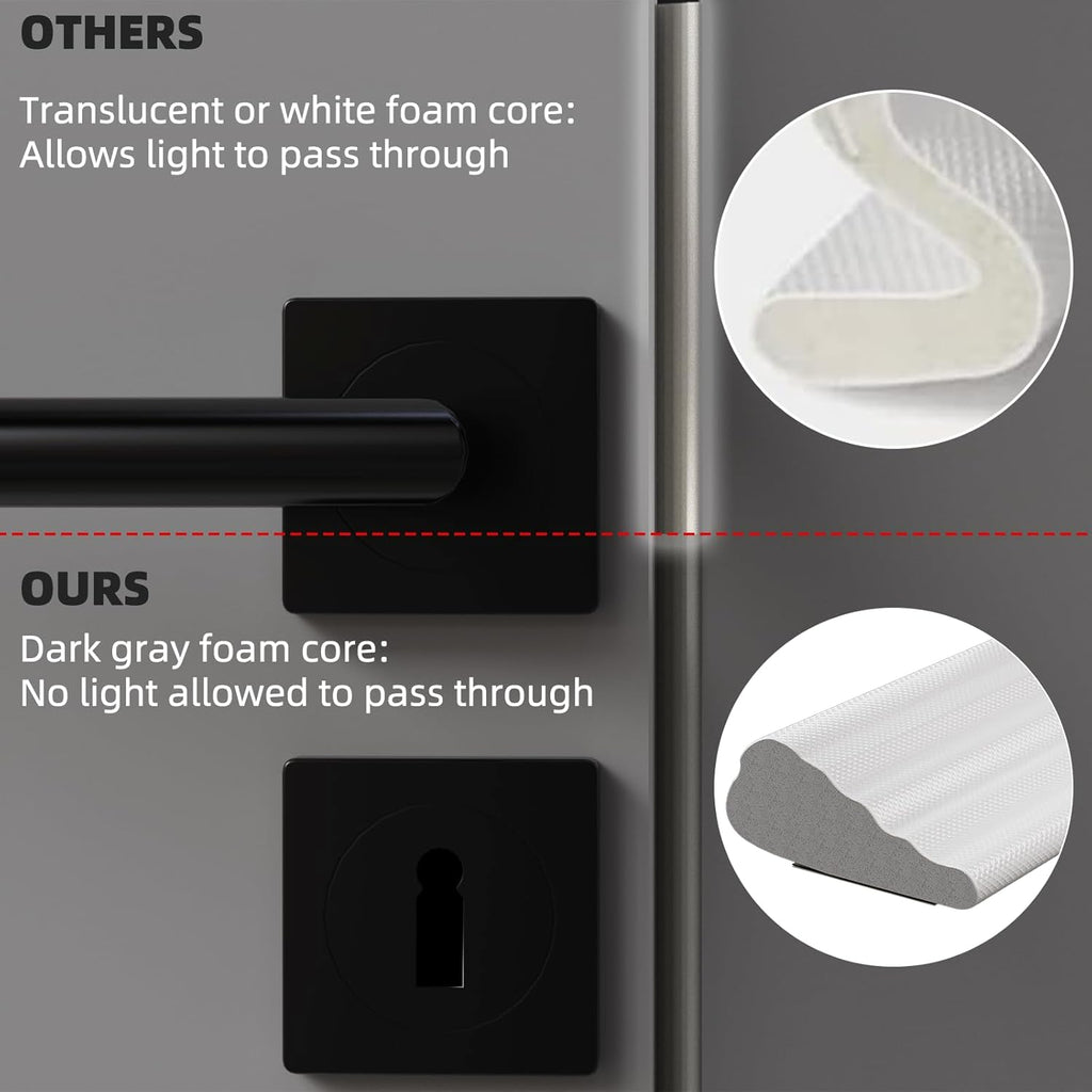118" Wedge Weather Stripping Door Seal Strip for Door Frame & Window,Self Adhesive Window Insulation Draft Stopper Seal for Winter,Gray Foam Door Gap Filler for Soundproofing Light Blocker,White