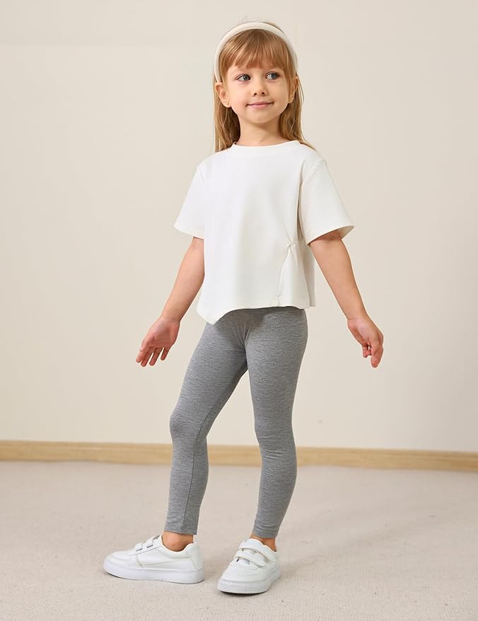Toddler Girls Leggings 2-Pack Bamboo Viscose Little Girls Casual Stretch Pants
