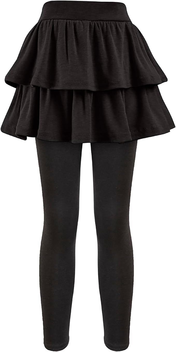 Girls School Uniform Pants Leggings with Skirts Stretch Warm Jegging 4-12 Years