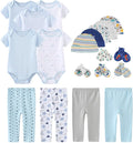 Kiddiezoom Unisex Baby Layette Essentials Giftset Clothing Set 19-Piece For Newborn Baby
