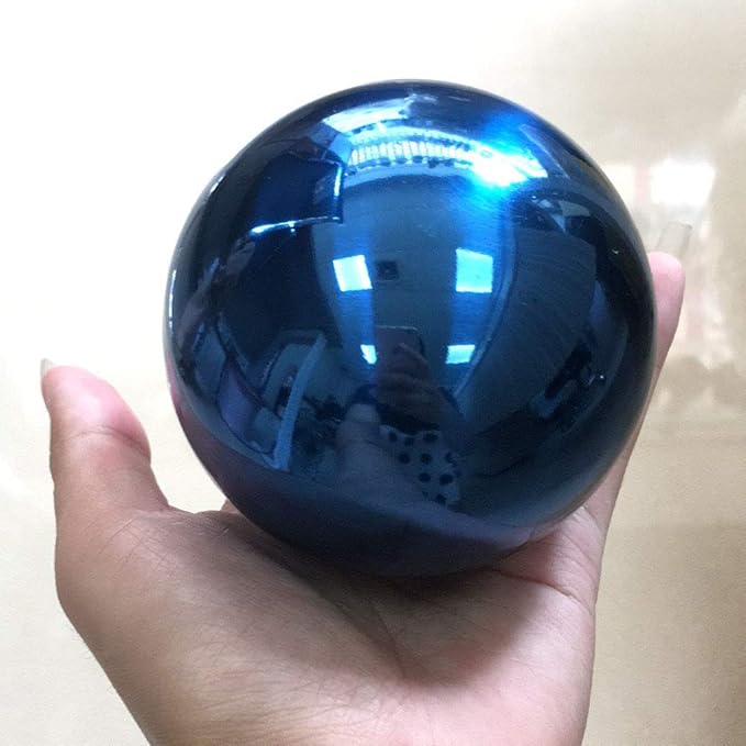 10 inches Gazing Ball,Seamless Blue Stainless Steel Polished Reflective Smooth Mirror Garden Sphere Globe,Props of Photography,Colorful Addition to Any Garden Home