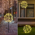 LIGHTSHARE 10IN 48LED Light Ball Yard Decoration Pathway Lights Sphere Light with Fold Flat Metal Frame Indoor Outdoor Waterproof Garden Lights, White Frame / Warm White Lights, 10