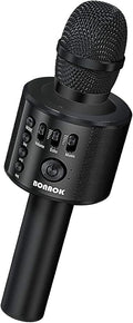 BONAOK Wireless Bluetooth Karaoke Microphone,3-in-1 Portable Handheld Karaoke Mic Speaker Machine Home Party Birthday for All Smartphones Q37 (Black)