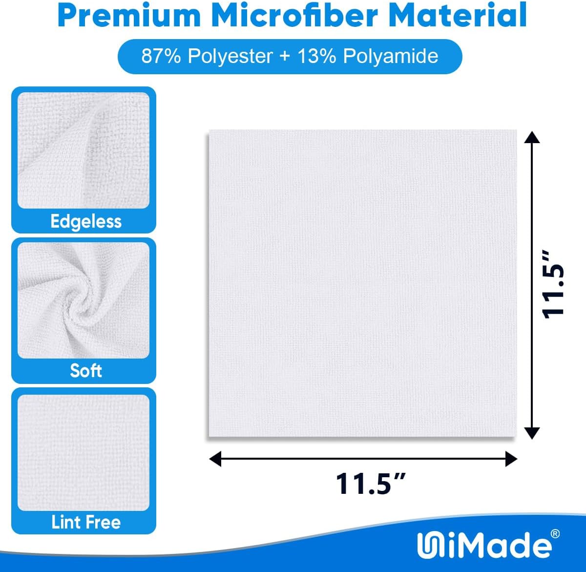Shop Towels Rags, 150 Pack Reusable Shop Rags Bulk Microfiber Cleaning Cloth Lint Free Cleaning Towels for Car Kitchen Automotive Bar Mechanic Restaurant Garage, 11.5"x 11.5", White