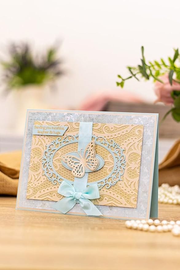 Metal Cutting Dies DIY Embossing Stencil Template Scrapbooking Card Making Mold Photo Album Arts Crafts Tools (A-3 pcs Butterfly 19x6.4cm)