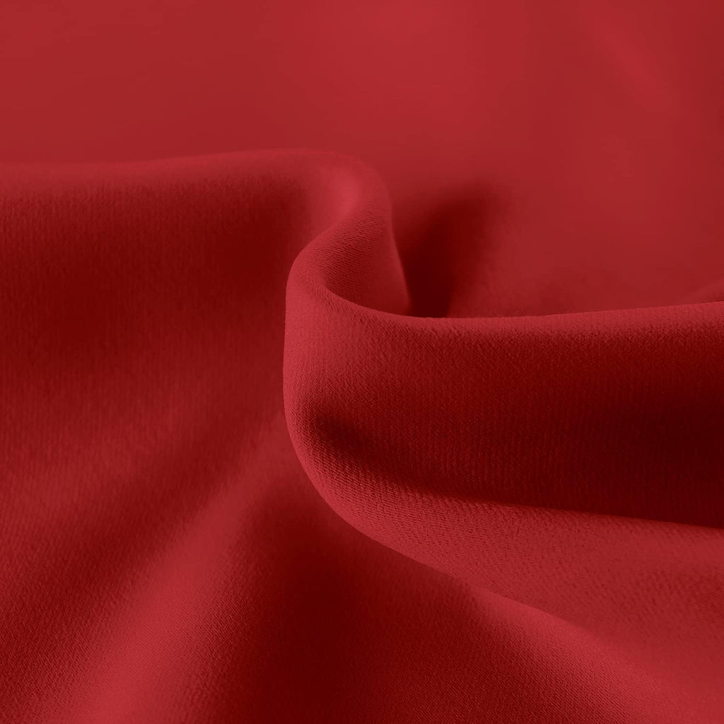 DWCN French Door Curtains – Rod Pocket Thermal Blackout Curtain for Doors with Glass Window, Christmas, Kitchen and Patio Doors for Privacy, 25 X 40 Inches Long, 1 Curtain Panel with Tieback, Red