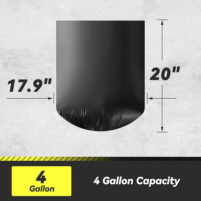 100 Count 17 Micron Extra Heavy Duty 4 Gallon Trash Bags, Sturdy & Tear-Resistant Small Trash Bags for Bathroom & Kitchen