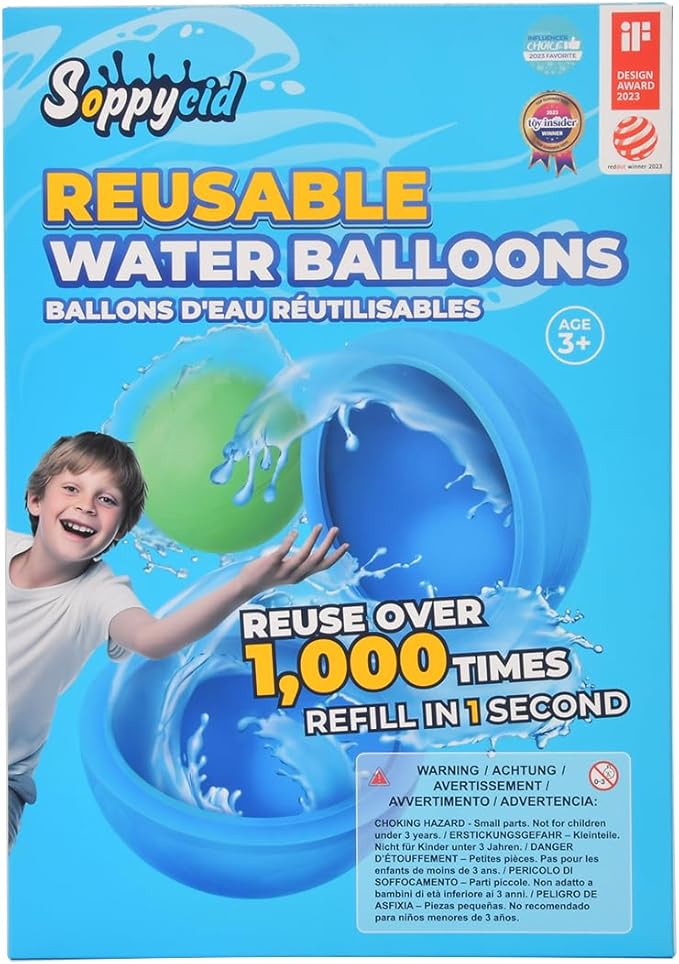 12Pcs Reusable Water Balloons, Pool Beach water Toys for Boys and Girls, Outdoor Summer Toys for Kids Ages 3-12