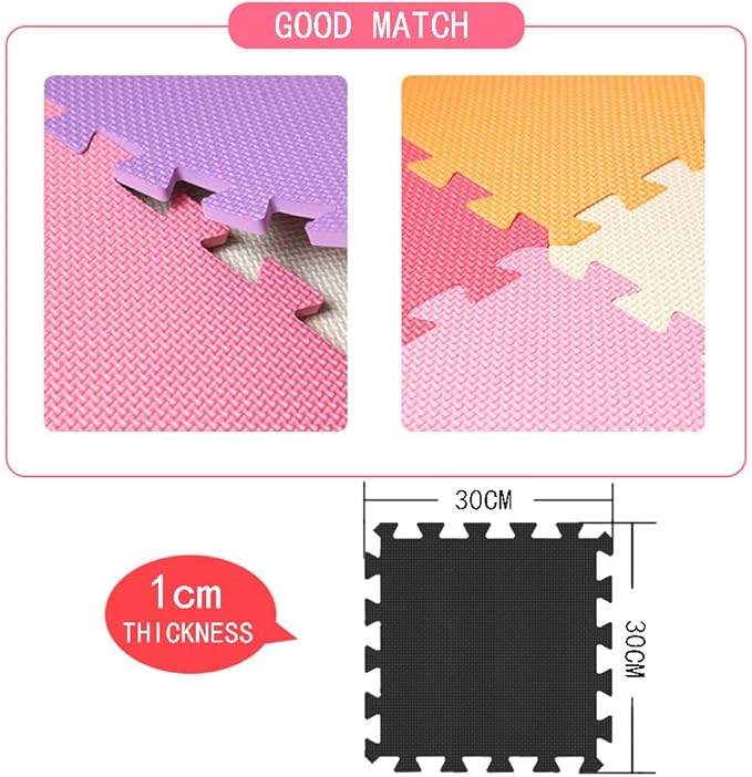 MQIAOHAM® 25 Pieces Puzzle Play Mats, Soft Baby Play Mat, Kids Interlocking Foam Floor Tiles, Toddlers Carpet Playmats G301025-108112