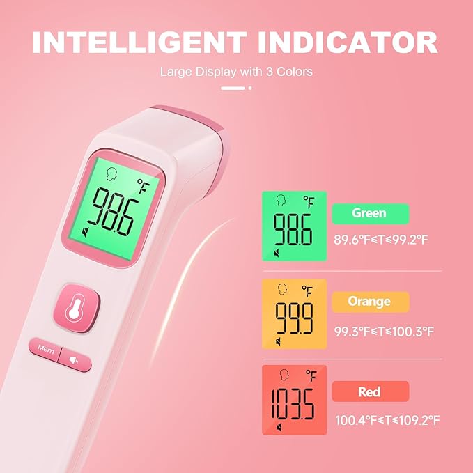No-Touch Thermometer for Adults and Kids, Digital Accurate Baby Thermometer with Fever Alarm, 1 Second Fast Result, Easy to use, 2 in 1 Mode
