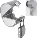 AST Door Knob Lockout Device with Passcode Padlock, Childproof Door Knob Cover, Lock Out to Smart Doorknob. Safety Cover for Faucet, Valve, Spigot. Prevent Access to Keyhole, Matte Silver