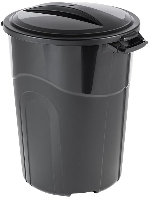 32 Gallon Heavy Duty Plastic Outdoor Trash Can with Lid, Lock & Easy-Carry Handles – Suitable for Indoor/Outdoor, Kitchen, Yard, Garage & Office