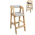PandaEar Wooden High Chair for Toddlers, Adjustable Child Highchair Feeding Chair with Removable Cushion & Steps for Kids Dining, Eating, Studyin (Natural)