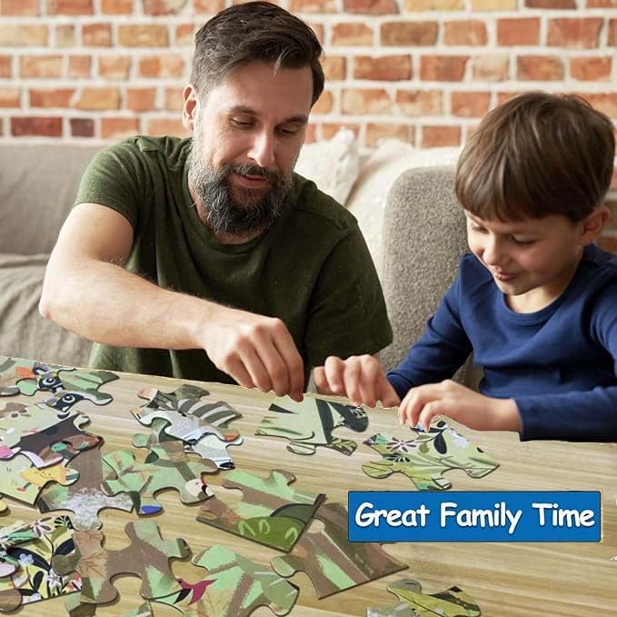 Jumbo Floor Puzzle for Kids, Large Jigsaw Puzzles 35 Piece for Kids Ages 3-5,Preschool Learning & Education Toys, Gifts for 4-8 Year Old Boys and Girls (Forest Animals 2)