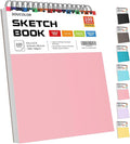 Soucolor Cute Sketchbook 9" x 12" for Women, 1-Pack 100 Sheets Spiral Notebook Drawing Pad for Girls, Pastel Girls' School Art Supplies for Beginner Artists, Arts and Crafts Gifts Set for Kids Adults