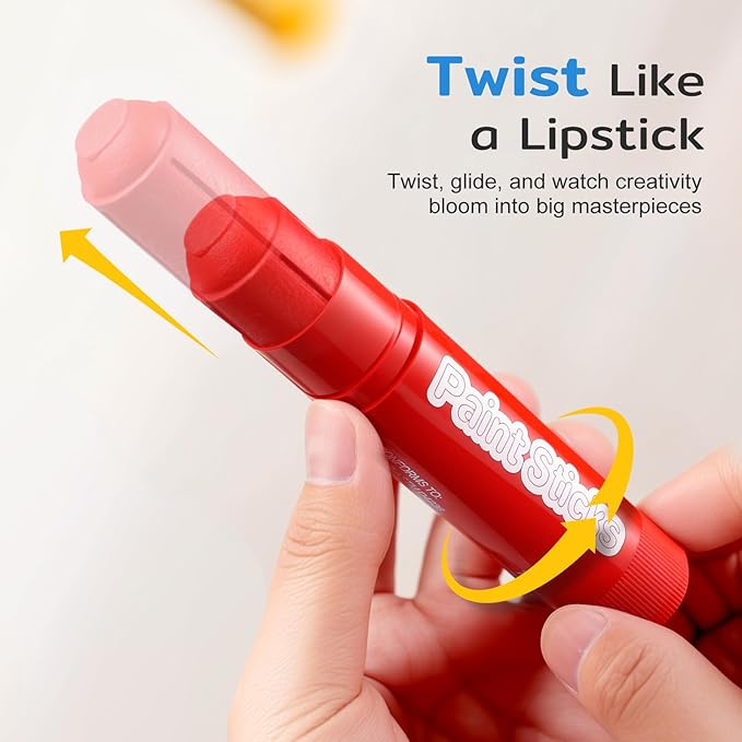 36 Colors Tempera Paint Sticks, No Mess, Quick-Drying & Non-Toxic Art Supplies, Easy-Grip for Toddlers and Kids, Works Great on Paper, Wood, Glass, Canvas, Gifts for Drawing on Various Objects