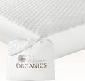 100% Cotton Organic Mattress Pad - Breathable & Cooling Mattress Protector Queen Size - Premium 300GSM Quilted and Noiseless Machine Washable Organic Mattress Protector (White, Queen)