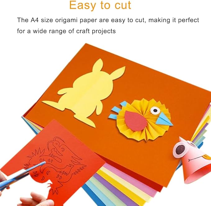A4 Origami Paper Green 100 Sheets, 8.27×11.7 inch Double Sided Color Easy Fold Big Origami Paper A4 Colored Copy Papers Thin 70gsm for Beginners, DIY handwork Art and Craft Projects (210 x 297 mm)