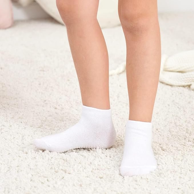 Zaples Baby Non Slip Grip Ankle Socks with Non Skid Soles for Infants Toddlers Kids Boys Girls