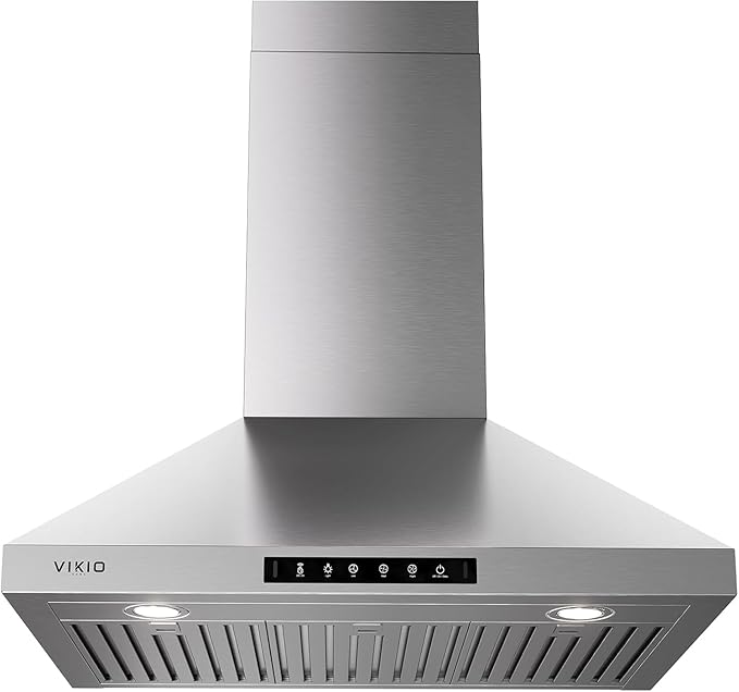 Wall Mount 30 Inch Range Hood 900 CFM, Ductless/Ducted Convertible Kitchen Hood, 3-speed Gesture Sensing & Touch Control, Stainless Steel Kitchen Vent Hood with Permanent Baffle Filters