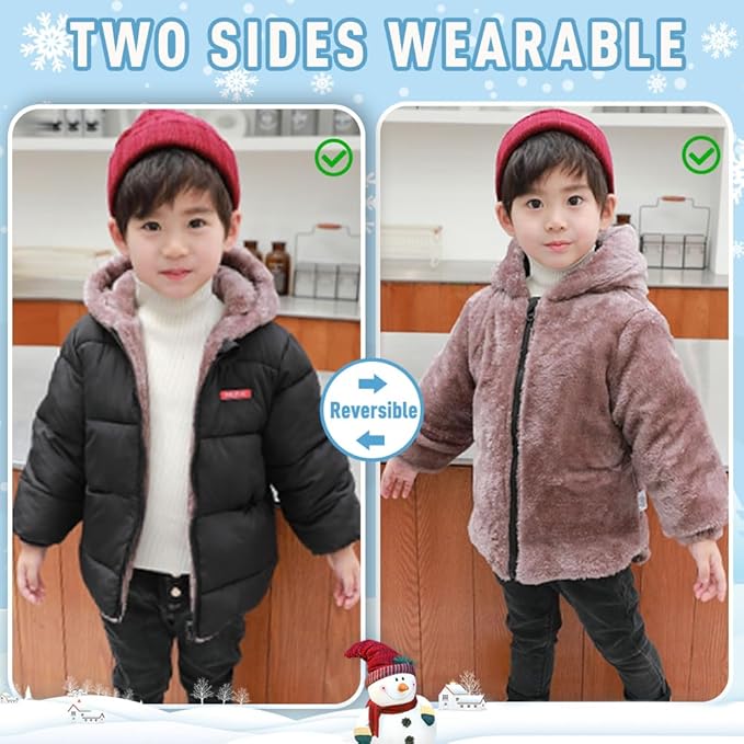 Infant Baby Winter Coat Bear Hooded Jacket Warm Fleece Snowsuit Windproof Outerwear for Toddler Boy Girl 9M-4T
