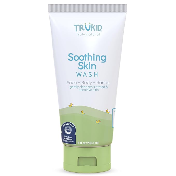 TruKid Kids Body Wash – Natural, Unscented Face, Body & Hand Wash for Sensitive Skin - NEA-Accepted for Eczema – Dermatologist Tested, Non-Toxic, Tear-Free Baby Bath Essential, 8 fl oz