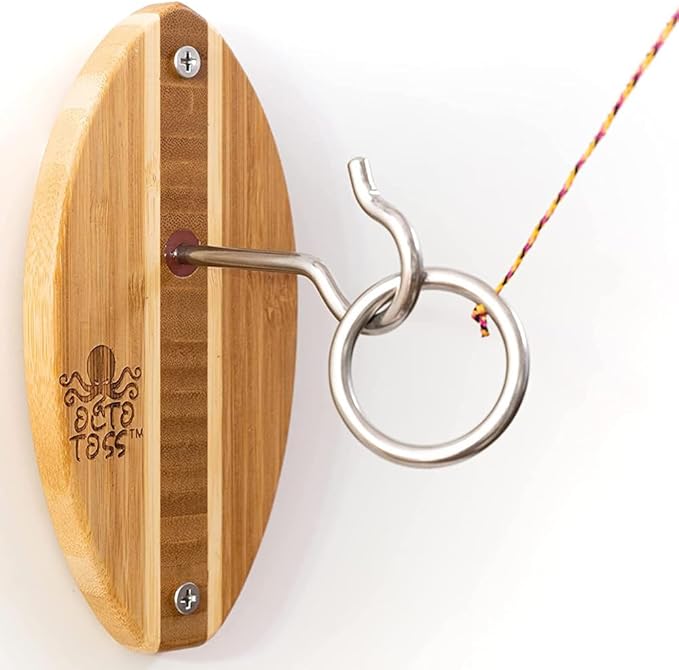 Hook and Ring Game Women and Man Cave Game Room Decor, Ring Game on a String for Game Room Games. Hook and Ring Toss Game Stocking Stuffers for Kids, and Gifts for Men Who Have Everything