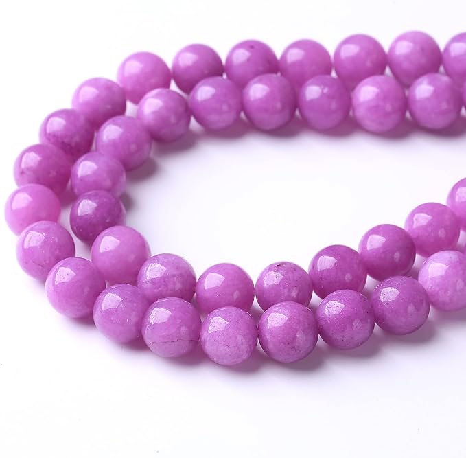 90PCS 4MM Natural Purple Jade Beads Round Loose Stone Beads for Jewelry Making DIY Energy Stone Healing Power Bracelet 15"