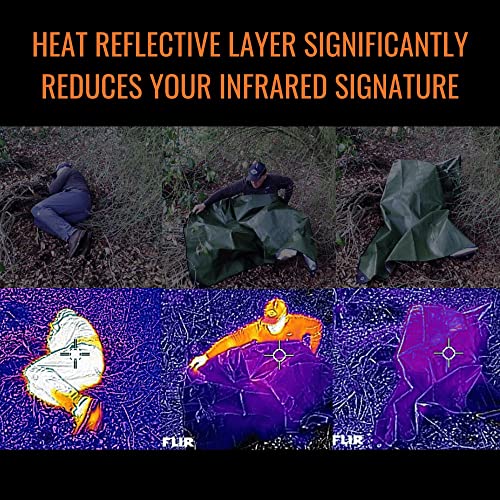 Arcturus Insulated Tarp, Reusable Heavy Duty Thermal Survival Blanket – 60x82in, Reflects 90% Body Heat, Waterproof, Windproof, 3-Layer Design, Reinforced Grommets, Black - color: Black