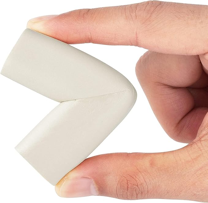 12-Pack Corner Protectors Baby Proof, Furniture Corner and Edge Safety Bumpers, Soft Rubber Foam Cushion Covers, 3M Taped Corner Guards, Baby Child Proofing Pads, Table Corner Protectors, White