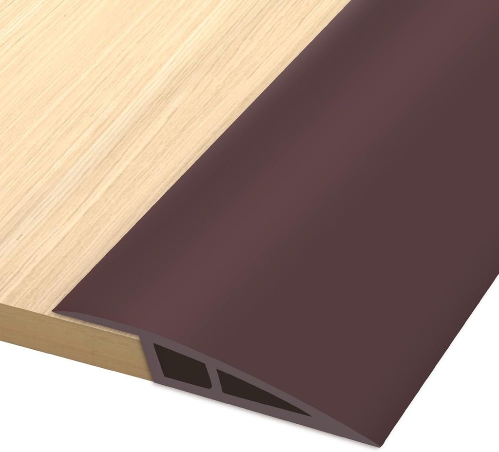 Vinyl Door Threshold Flooring Transition Strip Self Adhesive Carpet Edging Strip for Laminate Doorway Edge Threshold from 3/5" to 4/5" (Coffee, 3.3 Ft)
