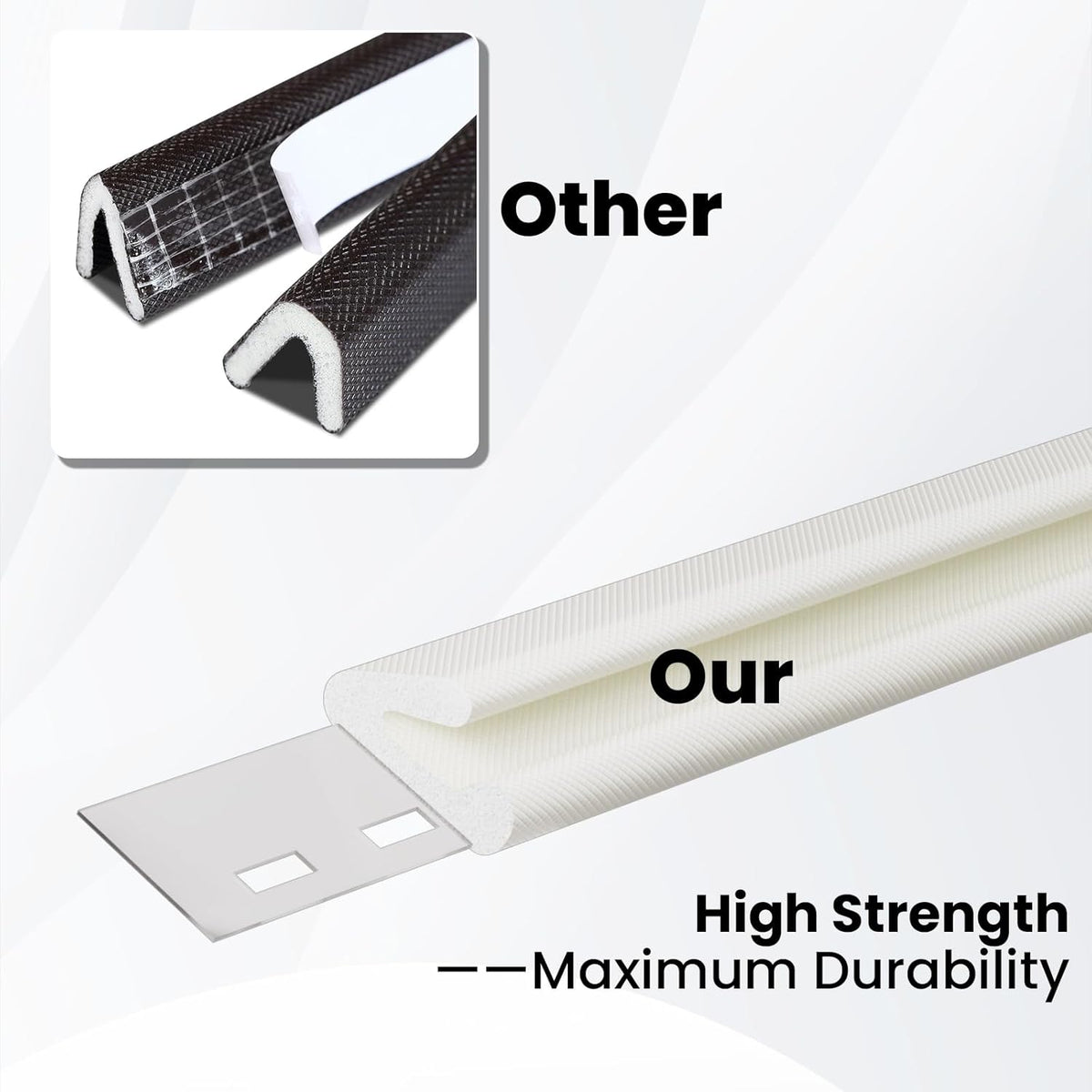 V Shape Foam Weather Stripping Door Frame Seal Strip 19.7FT Brown, Draft Stopper, Insulation Winter, Weatherstripping, Gap Sealing, Soundproofing, Self-adhesive Used for Exterior Front Door Side