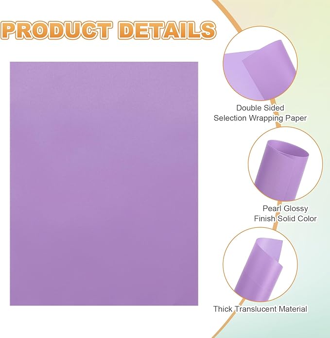 MECCANIXITY 60 Sheet Colored Vellum Paper 8.5" x 11", 100gsm Translucent Printable Vellum Sheets for Printing Wedding Invitations Inkjet Laser Printer, Purple
