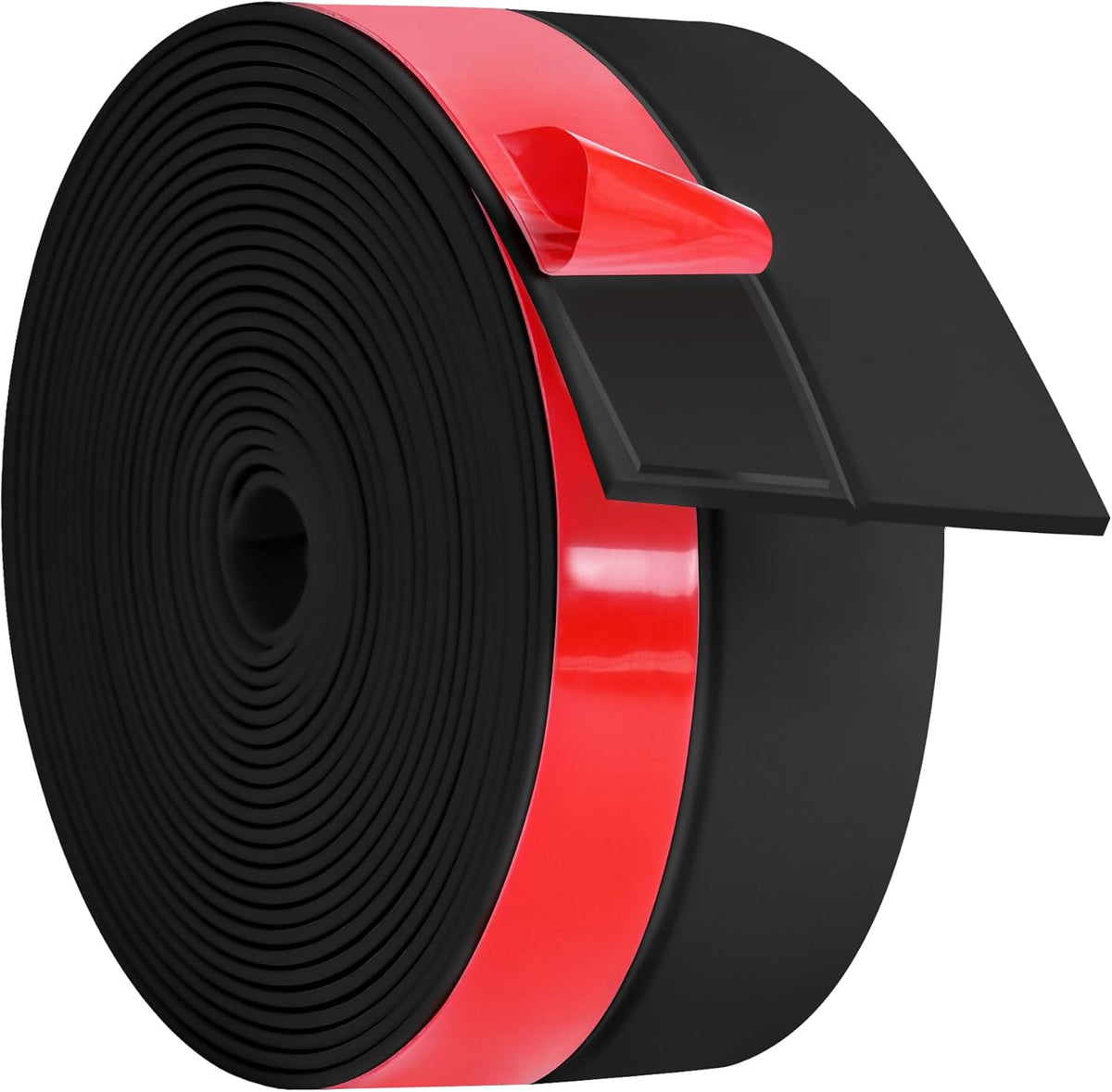 ToLanbbt Weather Stripping Silicone Door Seal Strip 3 in x 20 ft Door Draft Stopper Self Adhesive Tape, Side & Bottom Gaps Insulation Strip for Glass Shower Sliding Window, Black