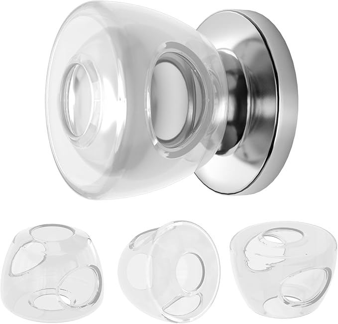 Inaya Kids Safety Door Knob Cover (4 Pack) - Prevent Children from Opening Doors, Fit Most Round Knobs - Door Knob Safety Cover for Kids, Child Proof Door Lock, Child Proof Door Locks - Translucent