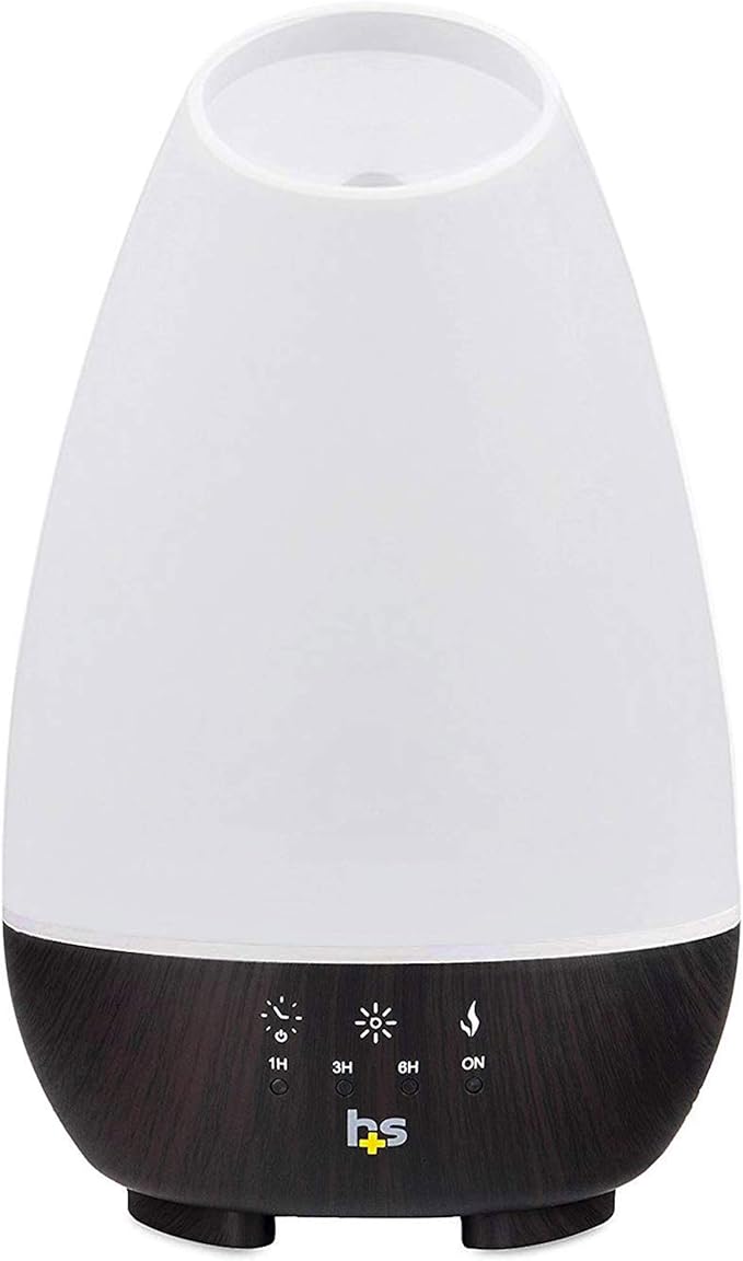 HealthSmart Essential Oil Diffuser, Cool Mist Humidifier and Aromatherapy Diffuser, FSA HSA Eligible with 500ML Tank for Large Rooms, Adjustable Timer, Mist Mode and 7 LED Light Colors, (Pack of 2)