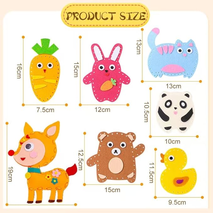 Eubeneortho Sewing Kit for Kids,Felt Animals Sew Craft Kit for Beginners,Fun and Educational Kids DIY Projects Craft and Sew Set Gift for Ages 6+ Girls, Boys, Learn to Sew