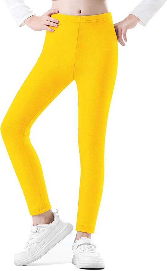 Girls Leggings Cotton Leggings for Toddler Footless Girls Pants Stretchy Baby Girl's Pants Infant Basic Leggings Size 6M -14Y