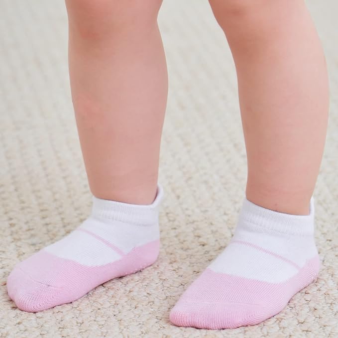 Zaples Baby Non Slip Grip Ankle Socks with Non Skid Soles for Infants Toddlers Kids Boys Girls