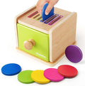 Montessori Toys for 1-3 Year Old: Color Sorting Wooden Drawer Box Toy for Toddlers, Object Permanence and Fine Motor Sensory Toy, 12-18 Months Busy Board Matching Game for Baby Boys and Girls Gifts