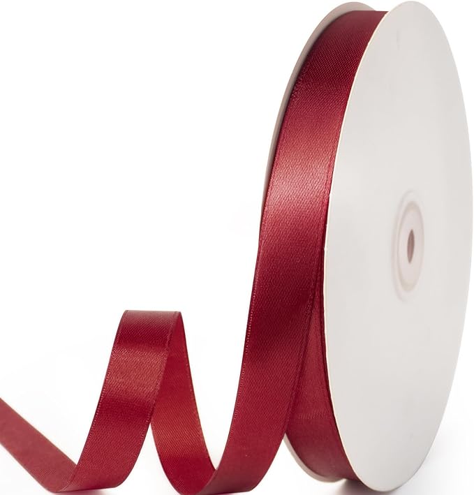 5/8" x 100 Yards Satin Ribbon - Scarlet Silk Ribbon with Spool - Ideal for Gift Wrapping, Floral Bouquets, Crafts, Wedding Party Decorations, Christmas and Sewing Projects