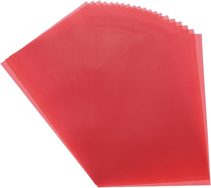 MECCANIXITY Colored Vellum Paper, 40 Sheet Red Transparency 8.3" x 5.9" Printable Vellum Paper, Translucent Vellum Sheets for Printing Wedding Invitations Ink Jet Laser Printer