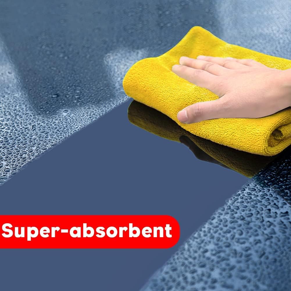 Microfiber Cleaning Cloth for Kitchen Housekeeping Dish Electronics Dust Rags Thick Lint Free Car Wash DryingTowel (12"x12") Green/Blue/Orange -6 Pack